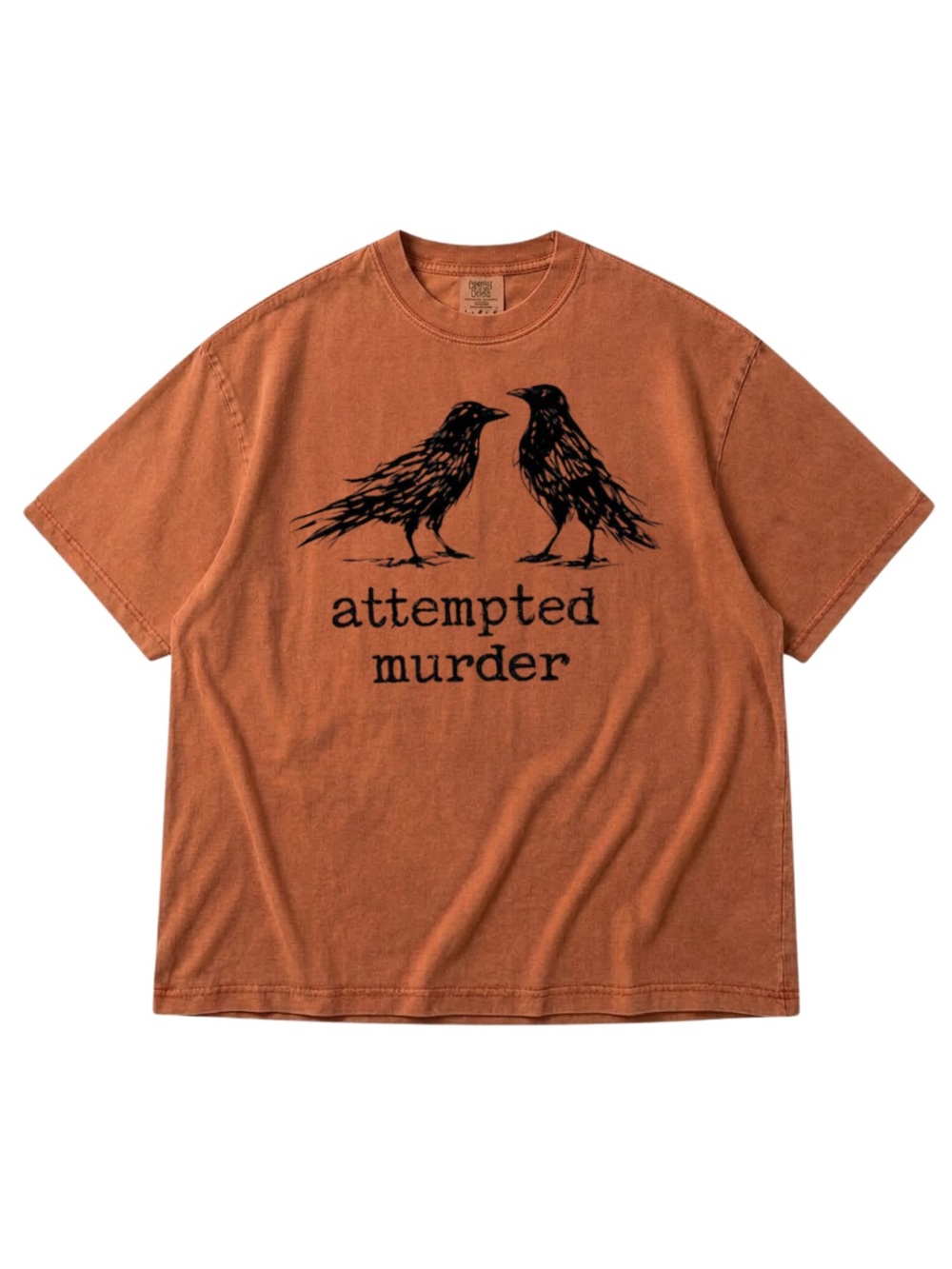 Comfort Colors Yam Tee with Black Crow Graphic